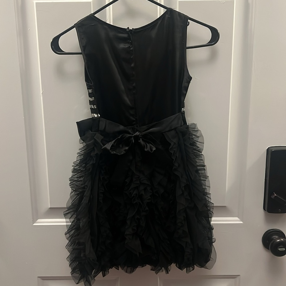 Elegant Black and Silver Kids Dress - Picture 2 of 6